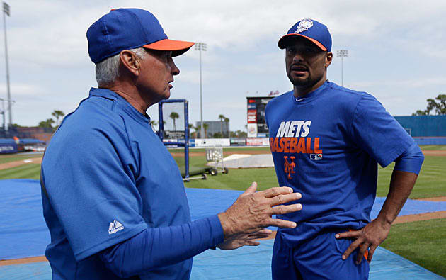 Terry Collins met with his ace in spring training in 2013 but never did get to use Santana in a game that season.
